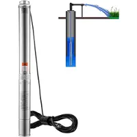 Vevor syväkaivopumppu, 3 hv/2200 W 230 V/50 Hz, 9,8 m³/h virtaus, 144 m nostokorkeus, 9,1 m sähköjohdolla, ruostumattomasta teräksestä valmistetut vesipumput teollisuuteen, kasteluun ja kotikäyttöön,