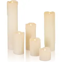 Relaxdays Sarja 6 kpl aitoa vahaa LED-kynttilöitä, kermanvärinen