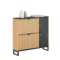 SoBuy Kenkäkaappi FSR203-N - 2 ovea, musta/vaalea
