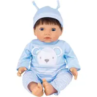 Tiny Treasures Nukke M. Ruskea Hiukset - Blue Bear Nukke - - OneSize - Nuket