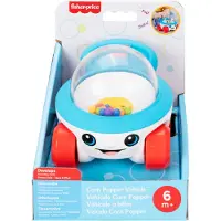 Fisher-Price Corn Popper Vehicle Push-Along Toy With Sounds For Baby & Toddler - Blue - ONE SIZE