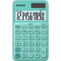 Casio SL-310UC-GN, Tasku, Perus, 10 lukua, 1 linjat, Akku/Aurinko, Vihreä