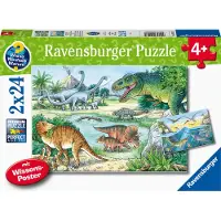 Ravensburger Palapeli Dinosaurukset Maalla ja Vedessä 2x24