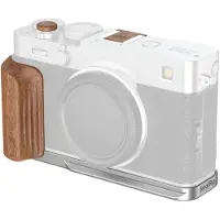SmallRig 5984 L-Shaped Mount Plate with Wooden Handle for FUJIFILM X-E5 (Rosewood Silver)