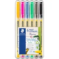 Staedtler Noris kirjoituskynä 307, musta, sininen, ruskea, vihreä, vaaleanpunainen, keltainen, keltainen, kierrätysmuovi, pyöreä, vesipohjainen mus...