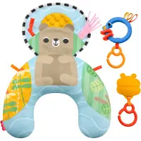Fisher-Price Sensory Adventures Tummy Wedge Newborn Support With Teether & Rattle Baby Toys - Blue - ONE SIZE