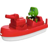 Aquaplay -Dickie – AquaPlay FireBoat fireboat with working water launcher and Sven crocodile figure, red and white (8700000273)