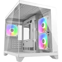 Cougar CGR-2QA6W-RGB, Mini Tower, PC, Valkoinen, mikro ATX, Mini-ITX, Pelaaminen, Multi