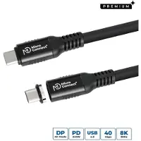 Microconnect MC-LS-USB4CC2.0 USB4 Magnetic Silicone USB-C -kaapeli, 240 W, 2 m, musta