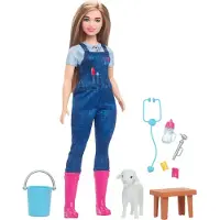 Barbie 65th Anniversary Doll & 10 Accessories Farm Veterinarian Set w