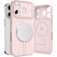 Tech-Protect iPhone 17 Pro Nestemäinen silikonikotelo - MagSafe-yhteensopiva - vaaleanpunainen helmi