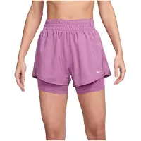 Nike One Treenishortsit Dri-FIT High Waisted 3'' 2 IN 1 - Pinkki/Valkoinen Nainen, koko X-Large