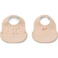 Liewood Ember Painettu Ruokalappu 2-pack Mini Mini Butterfly / Apple Blossom Mini Butterfly / Apple Blossom-One Size Punainen One Size Pojat, Tytöt