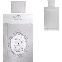 Lorelli lasten vuodevaatesetti Little Bear Grey, 140x95, 3-osainen