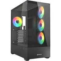 Sharkoon AK6 RGB, PC, Musta, ATX, mikro ATX, Mini-ATX, Karkaistu lasi, Multi, Selkä, Puoli (4044951041695)