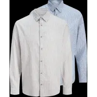 Jack & Jones Paita 'JJESUMMER' beige / sininen / valkoinen