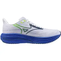 Mizuno Men's Wave Rider 29 White/estate Blue/lightning Yellow Juoksukengät 44