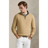 Ralph Lauren Luxury Jersey Quarter-Zip Pullover - Beige - XS