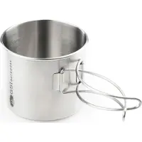 GSI teräsmuki juomapullo sis. taitettavan kahvan 500 ml , hopea