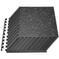Vevor -palapeliharjoitusmatto, 24 kpl kuntoiluvälinemattoja, 610 x 610 x 14 mm, tiheä EVA-vaahtomattosetti, lukittuvat pehmeät kumilaatat, suojaava lattiapehmuste valkoisilla pisteillä kotikuntosaliin