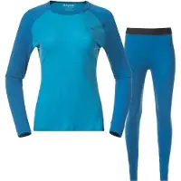 Bergans Allround Merino Baselayer Set Women Aqua Lagoon/Dark Aqua Lagoon L