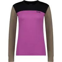 Mons Royale Women's Yotei Merino Long Sleeve Purple Bolt/Walnut/Black Kerrasto yläosat L