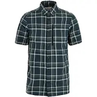 Fjällräven Men's Abisko Hike Shirt Short Sleeve Dark Navy-chalk White Lyhythihaiset kauluspaidat S