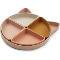 Liewood Arne lastenlautanen + 4 kulhoa Cat rose multi mix