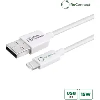 Microconnect ReConnect USB-A – Lightning -kaapeli, 1 m, valkoinen
