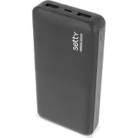 Setty powerbank 20 000mAh & kaksi USB-porttia, musta