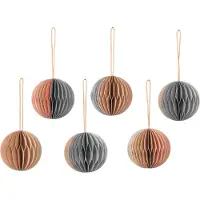 Broste Copenhagen Ball joulukoriste honeycomb Ø5 cm 6 osaa Multi/beige