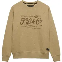 Superdry for woman. W2012636A Industry Worker Loose Crew Sweatshirt Beige (L), Casual, Cotton, Long sleeve