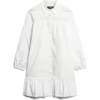 Superdry for woman. W8011625A Shirt dress with white lace mix (M), Casual, Cotton, Long sleeve
