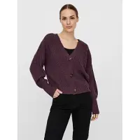Vero Moda Vmlea Ls V-Neck Cuff Cardigan Noos - Burgundy - S