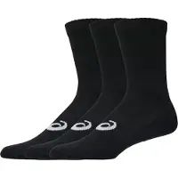 Asics 3 Pack Crew Sock - Black - M