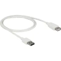 DeLOCK 85199, 1 m, USB A, USB A, USB 2.0, Uros/naaras, Valkoinen