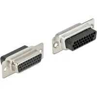 DeLOCK 66724, D-Sub HD 26 pin, Musta, Hopea, Naaras, Suora, Metalli, -40 - 105 °C
