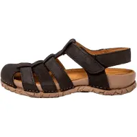 El naturalista unisex. 258621101005_001 Leather Sandals N5862 Tabernas black (37), Flat, Velcro, Casual