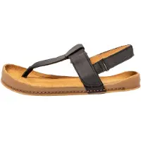 El naturalista unisex. 260041101005_001 Leather sandals N6004 black (39), Flat, Velcro, Casual