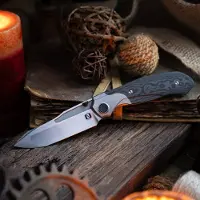 Null Knives Vandal - Black Camo CF kääntöveitsi