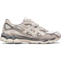Asics for man. 1201A789 Trainers Gel NYC white cream (45), Beige, Flat, Laces, Casual, Sport, Running, Multisport