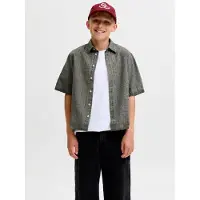 Jack & Jones Jcooverdyed Shirt Ss Styd Ss26 Jnr - Blue - 152