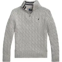 Ralph Lauren Pusero M. Vetoketju - Neulottu - Harmaa melang - - 14-16 v (164-176) - Puserot