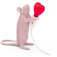 Seletti Mouse Lamp Pöytävalaisin Valentine's Day - Lastenvalaisimet Pihka Vaaleanpunainen - 15220SV