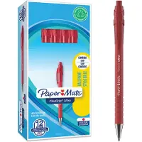 Papermate Flexgrip Ultra, Klipsi, Kuulakärkikynä klikkausmekanismilla, Punainen, 12 kpl, Keskikokoinen (S0190413)