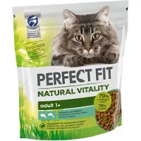 Perfect Fit 6x650g Natural Vitality Adult 1+ lohi & vaalea kala kissanruoka