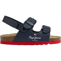 Pepe Jeans unisex for kids. PBS90056 Anatomical Sandals Double Kansas navy (28), Flat, Velcro, Casual, children's fashion