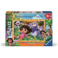 Ravensburger Seikkailija Dora Palapelit 2x12 Palaa