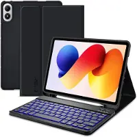 Tech-Protect Xiaomi Redmi Pad 2 Pro/Poco Pad M1 SmartCase Pen Bluetooth-näppäimistökotelo - musta