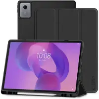 Tech-Protect Lenovo Idea Tab Plus SmartCase Pen Tri-Fold Folio kotelo - Musta